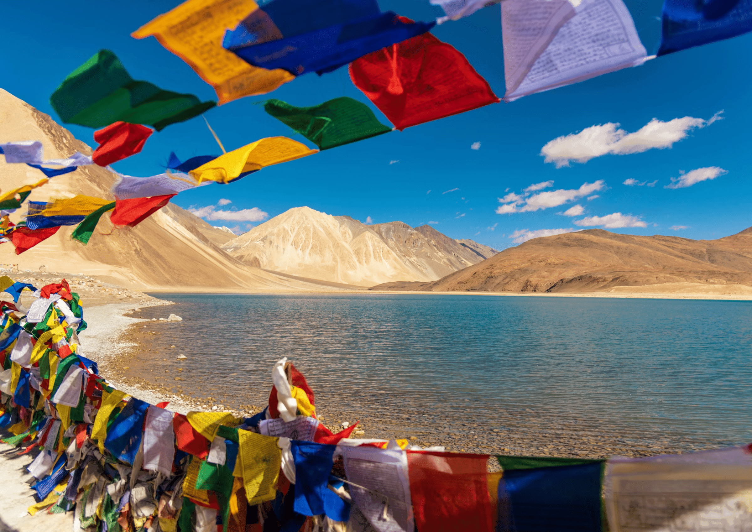 Pangong Tso Lake with its stunning blue waters
