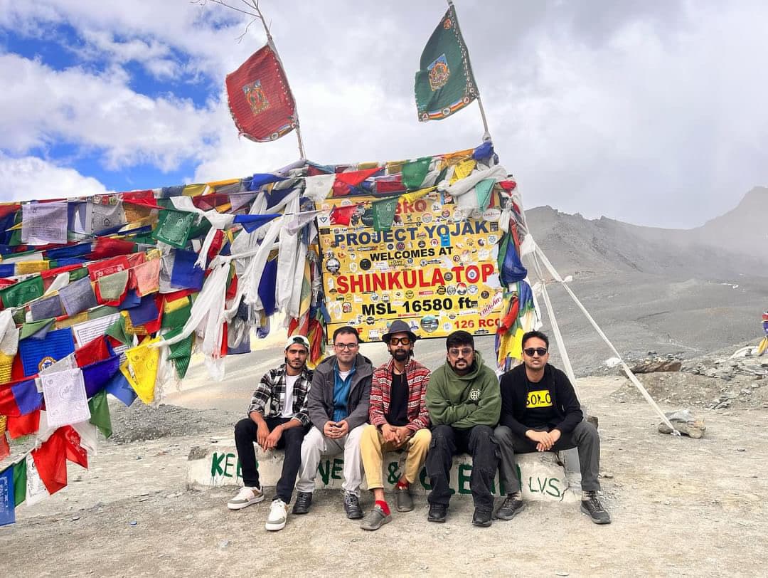 Motorcycle expedition along the shores of Pangong Lake